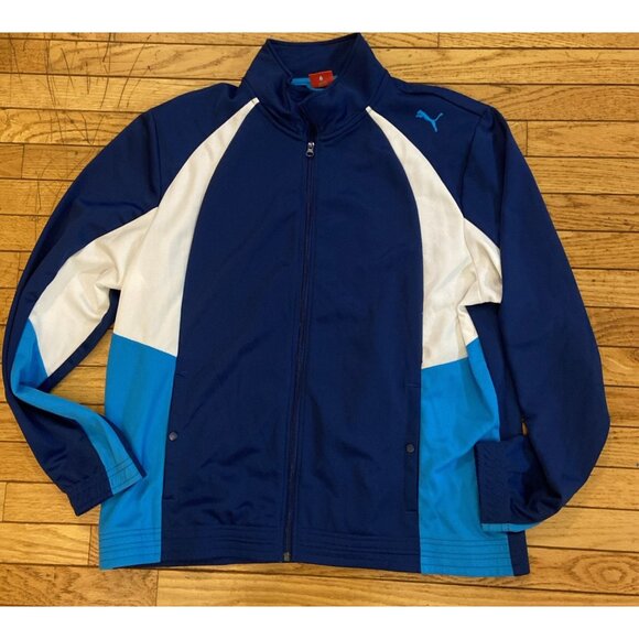 Puma Other - Puma Jacket Mens XL Full Zip Activewear Track Mock Neck Logo Blue Long Sleeve